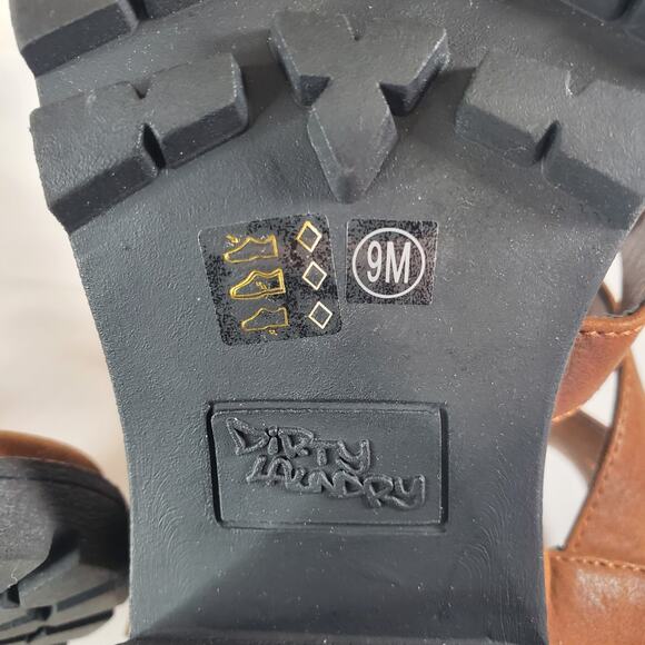 Dirty Laundry Fun Stuff Brown Gladiator Lug 3" Heel Sandals Sz 9 M Adjustable - Picture 8 of 8